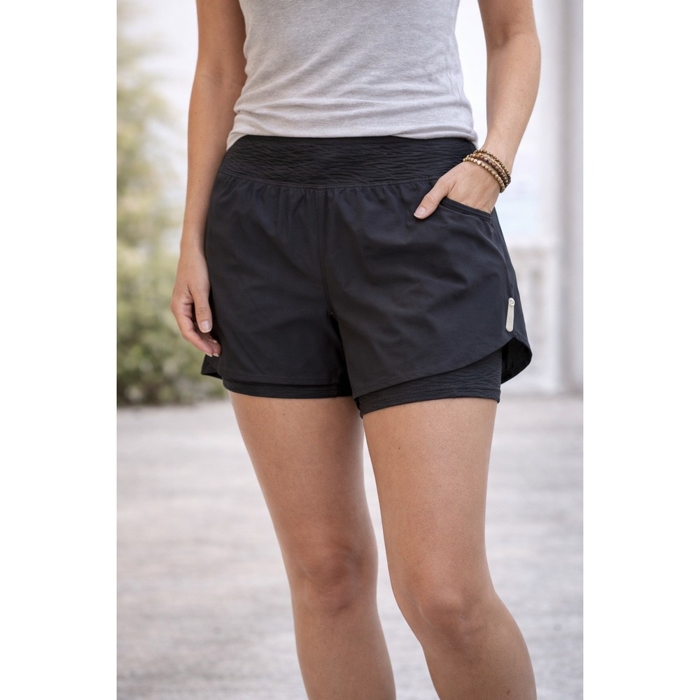 Pearl Izumi Womens‎ Black Running Shorts Liner Zipper Pocket Size XXL